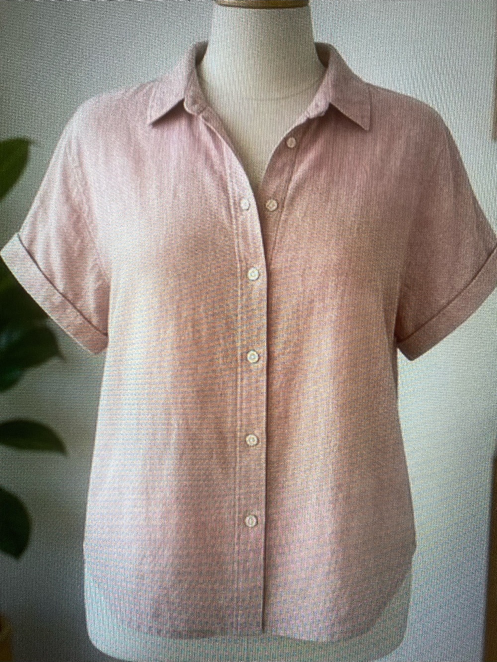 Women's Lightweight Button-Front Shirt - Blush Pink